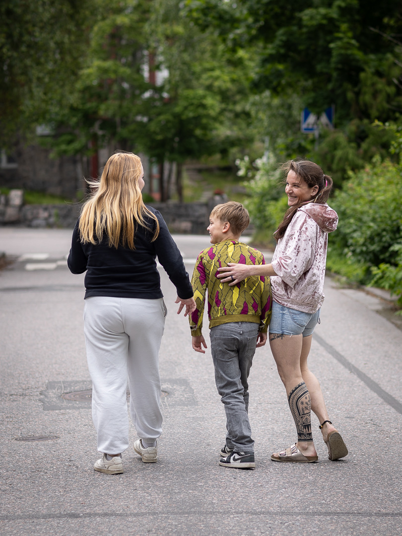 Merja with children